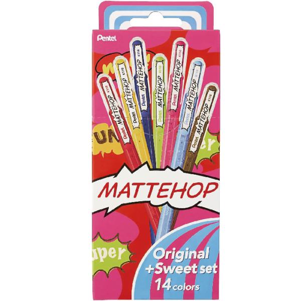 ぺんてる（Pentel） マットホップ オリジナル+スイート14色セット K110