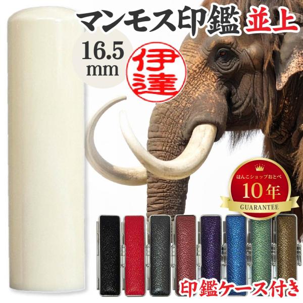 実印 マンモス 並上 印鑑ケース付 16.5mm 印鑑登録 16.5ミリ
