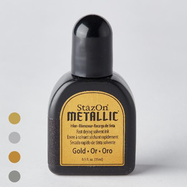 ステイズオン メタリック インカー 補充インク 15ml 顔料系 インク 補充液 インキ カラー ステイズオン専用