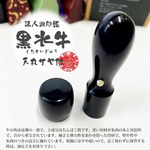 代表者印/黒水牛 天丸サヤ付【実印 銀行印】/16.5・18.0mm/1本 代表者印/黒水牛 天丸サヤ付【実印 銀行印】/16.5・18.0mm/1本