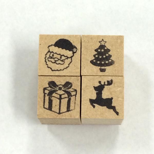 ころころスタンプ】クリスマス スタンプセット【10mm角 4個