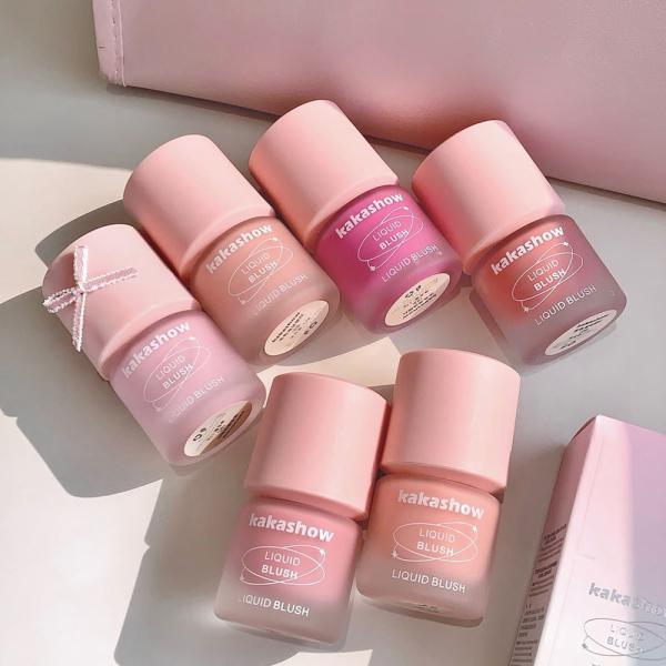 [KaKaShow] CHEEK Blush リキッドチーク＆パフセット じゅわっと発色 ツヤ感 密着 初心者にもおすすめ
