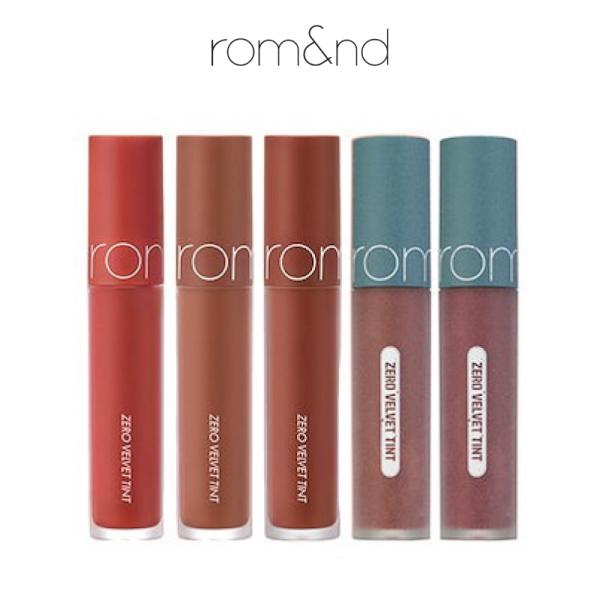 [rom&amp;nd] ゼロベルベットティント Zero Velvet Tint ロムアンド 韓国コスメ リップ13 ベリーケーキ(BERRY CAKE) 15 ラスクラスク(RUSK RUSK) 18 ペタルタッセル 21 ヴィラン ベ...