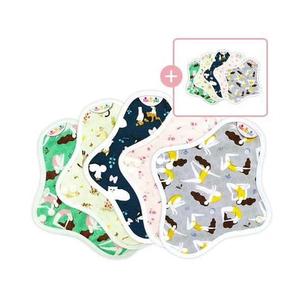 新商品！！ ハンナパッド hannahpad オーガニック 布ナプキン コットン 羽根付き 一体型 生理 尿モレ おりもの 防水 セット 温活 | ★ メール便 送料無料 ★【 パンティーライナー 10枚セット ノンスリップタイプ 】