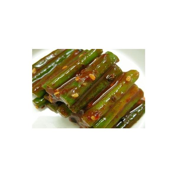 ンニク芽の辛味噌漬けもの。普通にご飯といっしょに召し上がってください。