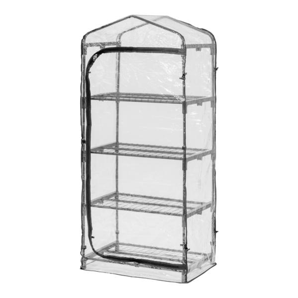 ■商品名 カバーのみ ダブルジップ温室 4段用 専用カバー  ■商品サイズ 外寸：69×奥行49×高さ157cm  ■梱包サイズ 約 幅29.5×奥行43×高さ1.8cm  ■材質 塩化ビニル樹脂  ■カラー 本体：チャコールグレー カバー...