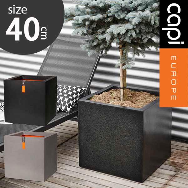 先行予約 5月下旬入荷予定 大型植木鉢 Capi キューブポット 40cm Planter Square Smooth 送料無料 軽量樹脂製 鉢 大型プランター 角型 カピ ブラック グレー P101b 3 Depos 通販 Yahoo ショッピング