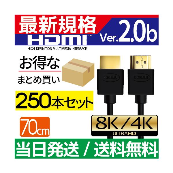 HDMIケーブル 70cm Ver.2.0b フルハイビジョン HDMI ケーブル 4K 8K 3D 対応 0.7m HDMI07 テレビ パソコン PC AV スリム 細線 ハイスピード 種類 送料無料