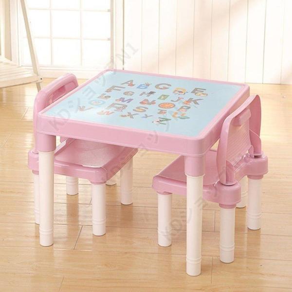 商品名テーブル＆チェアセットサイズ・テーブル：51.5*51.5*44ｃｍ・チェア：30*28*46ｃｍセット内容テーブル*1、チェア*2カラーブルー、ピンク素材PP●テーブルセットこの子供用テーブルは、テーブルと2つの椅子で構成されていま...