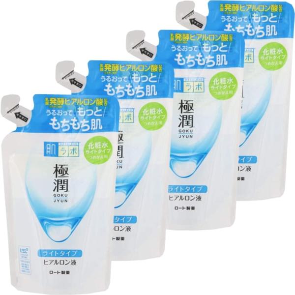 【まとめ買い】4個 セット 肌ラボ 極潤 ライトタイプ 化粧水 ヒアルロン酸 3種配合 詰替用 170ml