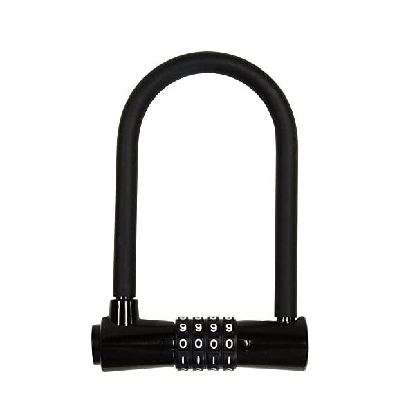 和気産業 Uロック 大型南京錠 ブラック 幅110mm 防犯 門扉 バイク IB