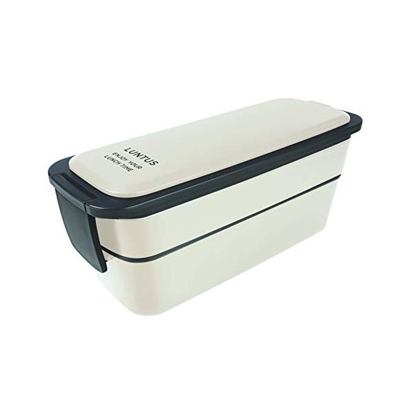 他サイト： アスベル 弁当箱 弁当箱 ランチボックス レンジ・食洗器対応 汁モレ防止 ランタス FC-T800(バッグ付)2段 Ag抗菌 アイボリーの商品画像
