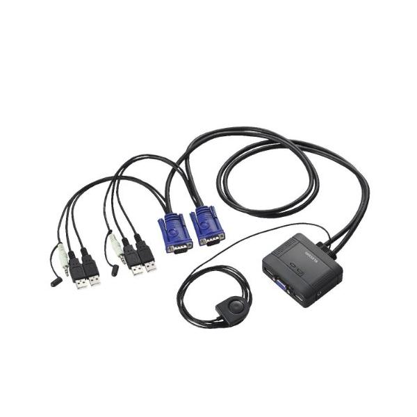 オーディオ対応・  KVM-KUS・・Style:オーディオ対応PatternName:単品・ノートパソコンでもデスクトップパソコンでも、2台のパソコンで1セットのマウス・キーボード・プリンタなど色々なUSB機器と、ディスプレイを共有できる...