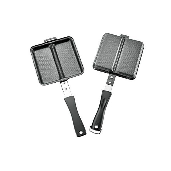 他サイト： 下村企販 1度に2種類焼ける ホットサンドメーカー 【日本製】 直火・IH対応 食パン1枚でも焼ける カット不要 1/2サイズ しっかり挟めるの商品画像