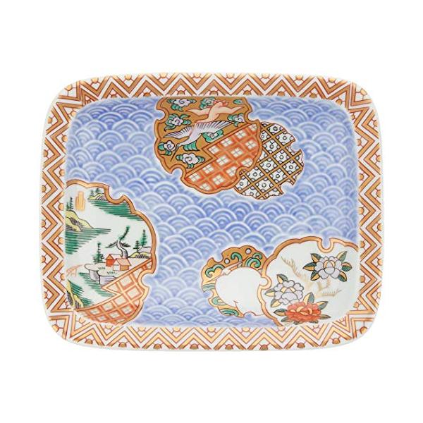 林九郎窯 古伊万里風 青海波地紋雪輪 銘々皿5枚組 波佐見