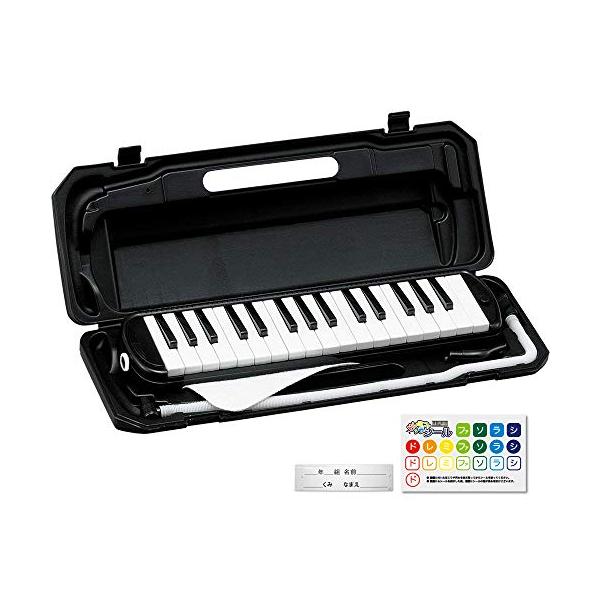 他サイト： KC キョーリツ 鍵盤ハーモニカ メロディピアノ 32鍵 ブラック P3001-32K/BK (ドレミ表記シール・クロス・お名前シール付き)の商品画像