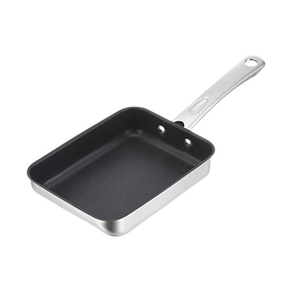 マイヤー(Meyer) フライパン 「マキシム エスエス エッグパン 18cm」 卵焼き 玉子焼き器 日本製ステンレス IH対応 ふっ素樹脂加工