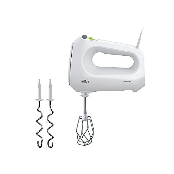 他サイト： ブラウン マルチミックス1 ハンドミキサー 4段階スピード ターボ機能 1台2役 ビーダー ニーダー 収納袋付き 混ぜる・こねる HM1010Wの商品画像