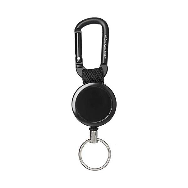 他サイト： ボウケンクラブ キーバックリール カラビナ付 太PE 120cm KR-04 ブラックの商品画像