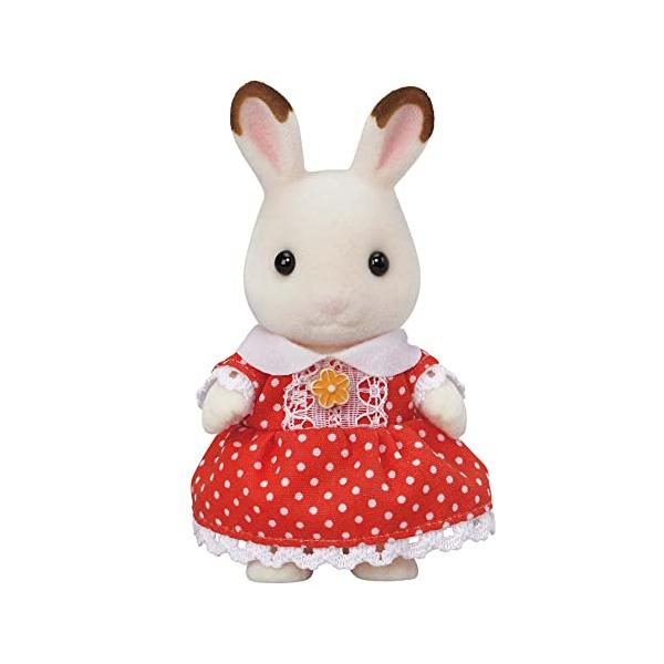 ショコラウサギ女の子/-/ウ-103・Style:ショコラウサギPatternName:女の子・耳の先のチョコレート色が特徴のショコラウサギの女の子の フレアです。・お人形の頭、手足を動かして、ポーズをとらせることができます。・赤い水玉のワ...