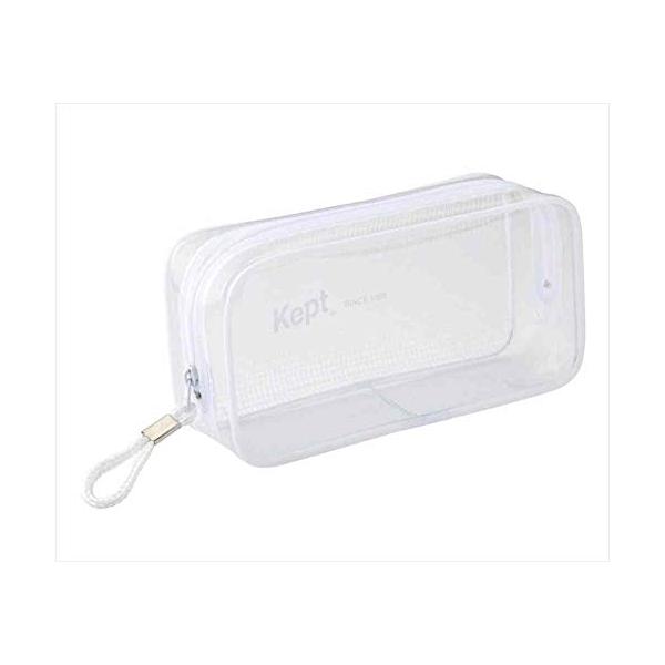 ホワイト・ホワイト ペンポーチ KPF902W・・Style:ホワイト・中身がキレイに見えるクリアペンポーチ・マチがあってたっぷり入る・カラーホワイト・本体サイズ幅190×高さ95×奥行60mm 重量52g・素材表地：PVC、裏地PVC(メ...
