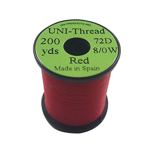 レッド/8/0/UNI8E310・パッケージ個数:1・フライフィッシング マテリアル・太さ:8/0 / サイズ:200ヤード・カラー:レッド