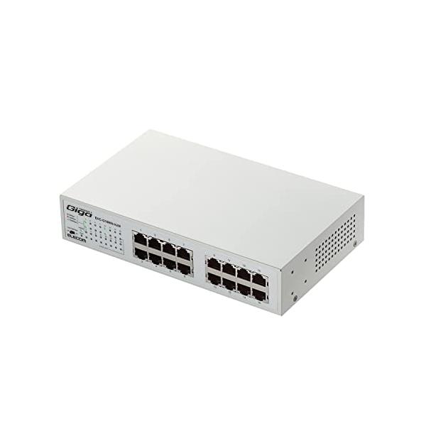 エレコム スイッチングハブ ギガビット 16ポート マグネット付き 電源内蔵 金属筺体 EHC-G16MN-HJW qqffhab エレコム スイッチングハブ ギガビット 16ポート マグネット付き 電源