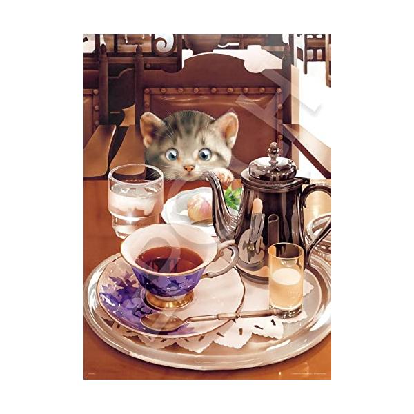 500ピース・ティータイムと子猫  06-519s・・Color:ティータイムと子猫Style:500ピース・小学館「ビッグコミックオリジナル」の表紙でお馴染みイラストレーター・村松誠による、繊細で愛らしい子猫のイラスト。・（C）MAKOT...