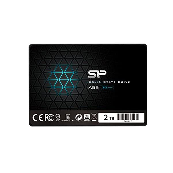 シリコンパワー SSD 2TB 内蔵ssd 3D NAND採用 SATA3 6Gbps 2.5インチ 7mm SATA III sata A55 4テラ 4T 高速 大容量 耐久性 ノートpc 内蔵型ssd SP002TBSS3A55S25
