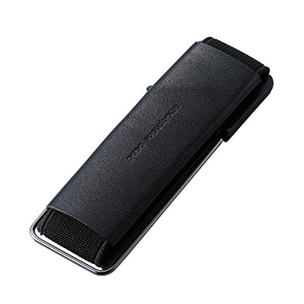 エレコム P-STBLSBK スマホバンド スマホベルトスタンド 落下防止 レザー ブラック ELECOM