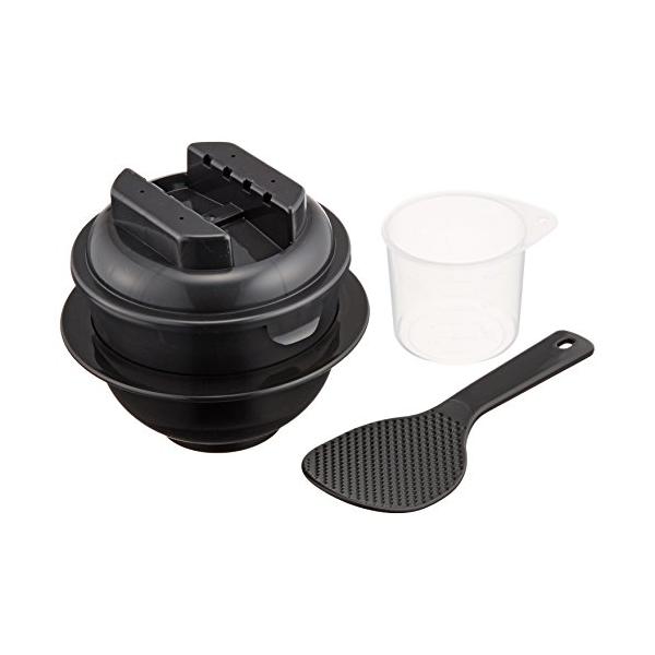 ・ブラック 約直径13.9×高さ12.5cm しゃもじ：約長さ17.5×幅6.5cm 計量カップ：1合用 ・(b)サイズ:(/b) 約φ139×125mm・(b)重量:(/b) 約277g・(b)材質:(/b) 本体/耐熱ポリプロピレン(備...