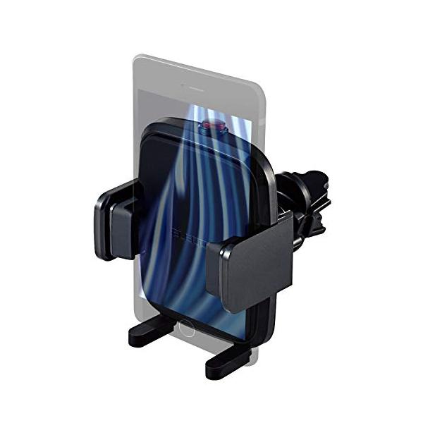 他サイト： エレコム(ELECOM) 車載ホルダー スマホスタンド ワンタッチホルダー エアコンルーバー取付タイプ ブラック P-CARS12BKの商品画像