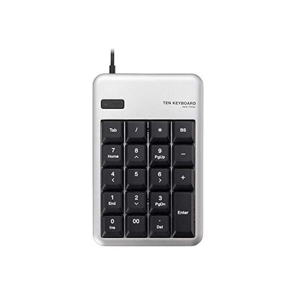 他サイト： エレコム(ELECOM) テンキー 有線 メンブレン Mサイズ 1000万回高耐久 シルバー TK-TCM011SVの商品画像