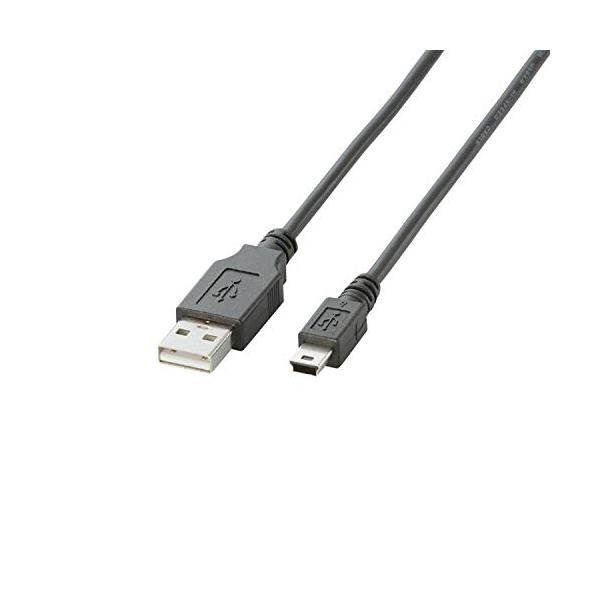 他サイト： エレコム USBケーブル miniB USB2.0 (USB A オス to miniB オス) ノーマル 0.5m ブラック U2C-M05Bの商品画像