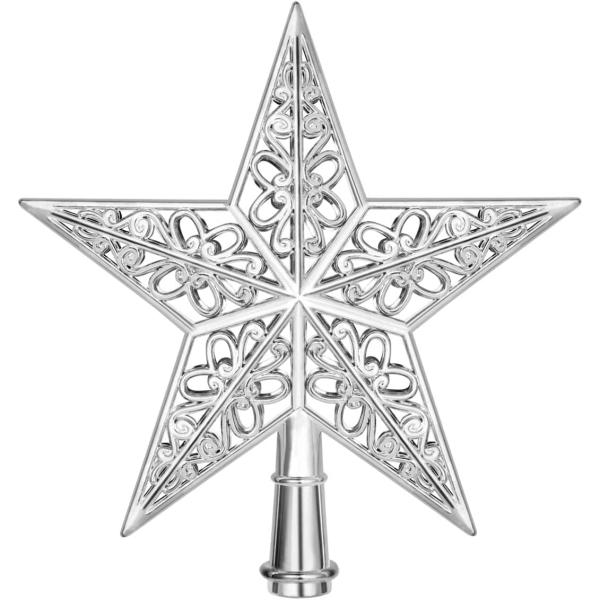 クリスマスツリー 星 飾り トップ スター オーナメント シルバー