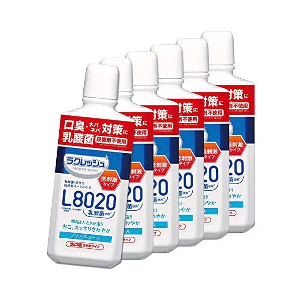 ジェクス ラクレッシュ L8020 乳酸菌 マウスウォッシュ (マイルド) リキッド 450ml アップルミント風味×6個