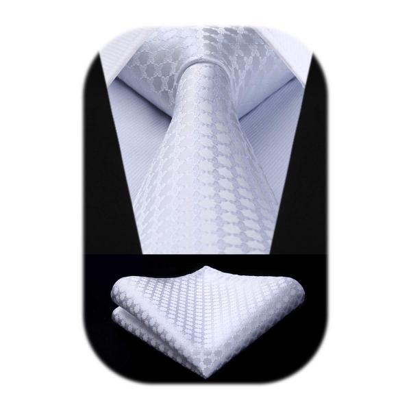 【商品概要】??【 パッケージ内容 】ネクタイ：幅 8.5cm | 長さ 150cm 、ポケットチーフ：31cm*31cm。★Hisdernのロゴが付いているの簡易包装ケース。??【混紡工芸】1200針で混紡を編み上げた後、引張りと延伸の過...