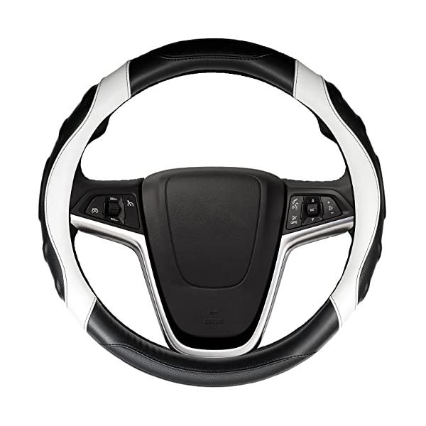 【商品概要】【適用サイズ】円形（通常丸型）36.5〜37.9cmの軽自動車 普通車に対応。ご購入の際は実際のハンドル直径を測って、サイズをご確認の上ご購入ください。楕円形D型の車種は直径が一致しても、隙間がでる可能性がございます。例え、直径...