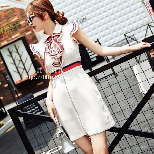 トリコロールカラーが可愛い レトロフリルスリムワンピース ワンピース レディース 春 秋 代 30代 40代 Buyee Buyee Japanese Proxy Service Buy From Japan Bot Online