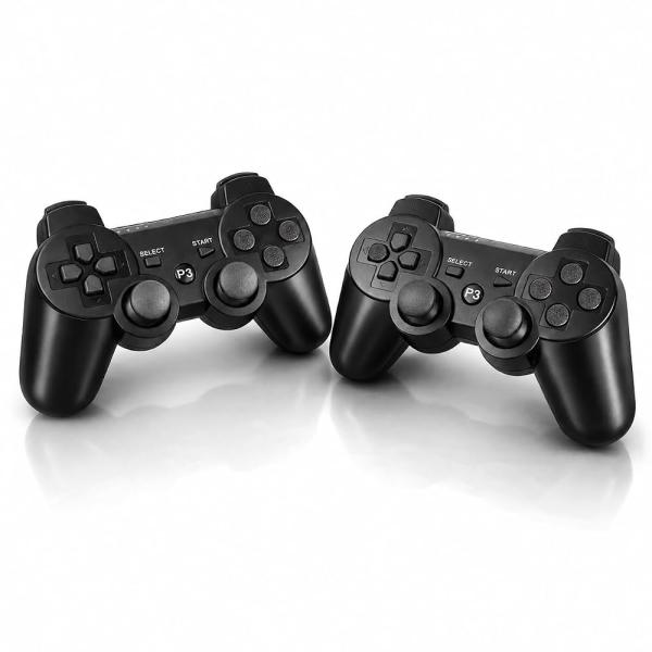 【2人プレイすぐ遊べる】PS3 コントローラー 2個セット Bluetooth ワイヤレス 簡単接続 振動機能 ブラック [video game]
