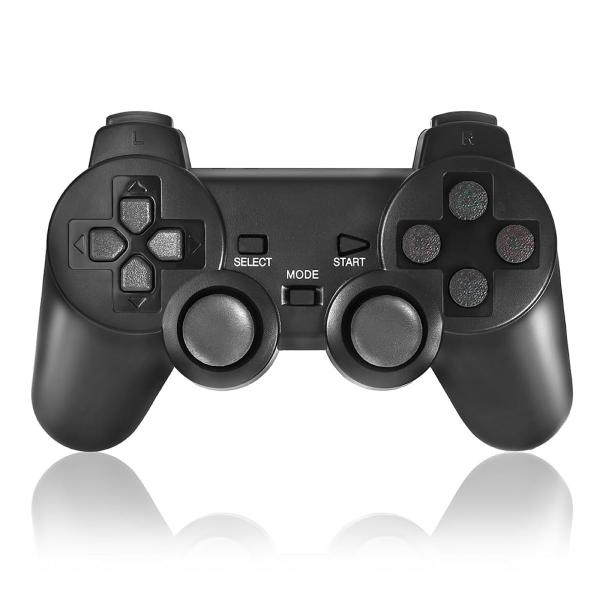 【有線なしで快適プレイ】PS2 コントローラー ワイヤレス 無線 プレステ2 PS1 対応 振動機能 アナログ対応 5カラー (ブラック) [video game]