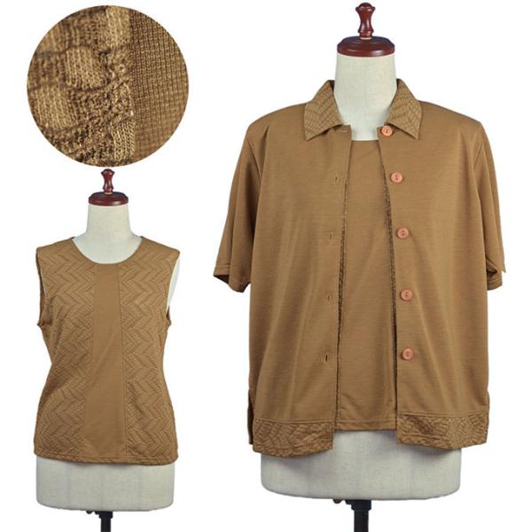 ８５９７【新品】婦人服ミセス　トップス　日本製 ブラウス ジャケットゆったり春夏 happy-clothing_2-010056