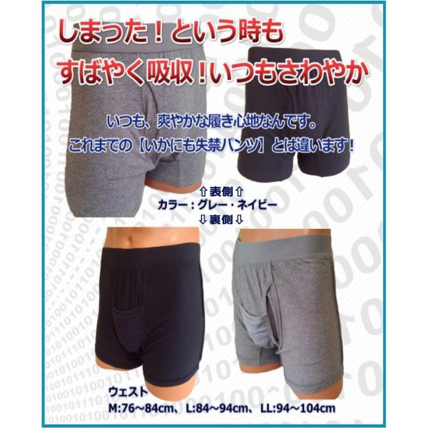 尿漏れパンツ 失禁パンツ 男性用 さわやかボクサーパンツ ネイビー グレー 2色2枚組 Buyee Buyee Japanese Proxy Service Buy From Japan Bot Online