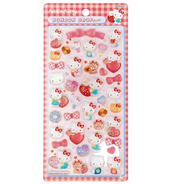 サンスター文具 ボンボンドロップシール ハローキティ 赤 : Happy