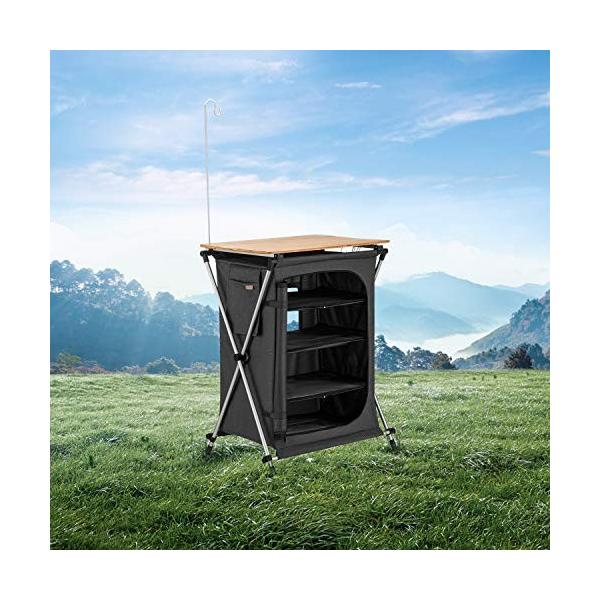 ずっと気になってた 再入荷1番人気 Kingcamp マルチキッチンテーブル 竹製天板 竹製天板 アウトドア テーブル キャンプ キッチンテーブル 折りたたみ テーブル ロール キャンプ Byy083697 ハッピースクエア