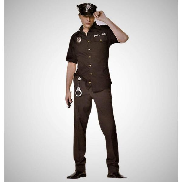 ポリス コスプレ コスチューム 警察服 警官 衣装 ハロウィン 帽子 シャツ 手錠 3点セット 仮装 パーティー フリーサイズ