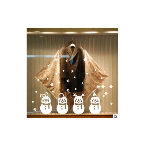 ウォールステッカー クリスマス 雪だるま 貼ってはがせる S