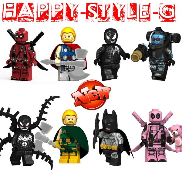 ブロック互換 レゴ 互換品 レゴミニフイグ ヴェノム デッドプール バットマンなど8体Fセット レゴブロック LEGO クリスマス プレゼント