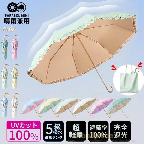 日傘 完全遮光 折りたたみ UVカット UPF50+ 遮光率100% おしゃれ
