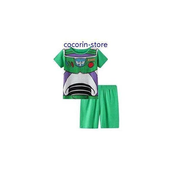 子供 パジャマプリントキッズ 子供服 ジュニア こども 上下セットルームウェア パジャマ 半袖 短パン バズライトイヤー 薄手綿100％